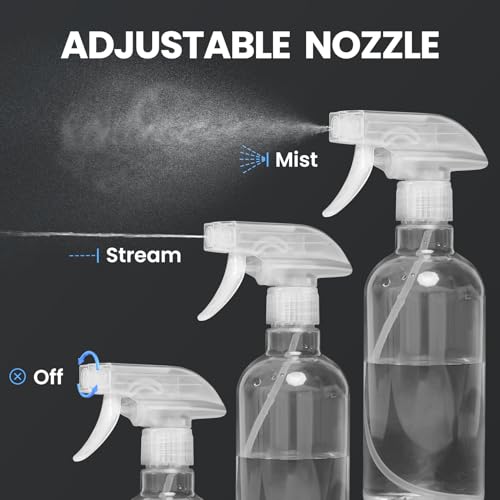 DIYSELF 2 Pack Spray Bottles for Cleaning 16.9 oz/500 ml Empty Spray Bottle - color: Clear, size: 2-Pack