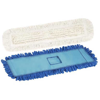 36 inch (1-Cotton 1-Fiber) Microfiber Dust Mop Head Replacements Pads, Large Commercial Mop Head Replacement for Industrial Dust Mop Head Floor Cleaning, Office, School, Restaurant, Hospital Reusable - size: 1-Cotton-1-fiber