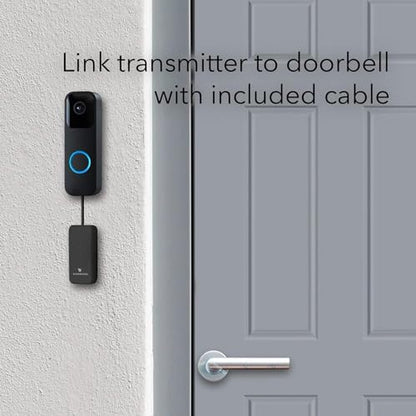 Wasserstein Doorbell Chime - Compatible with Blink Video Doorbell (1-Pack, Black) - color: Black for Blink