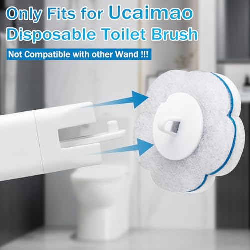 Disposable Toilet Brush and Holder Set 2 Pack，Extended Handle with 54 Cleaner Refills Toilet Brush for Toilet Bowl Cleaners，Bathroom Cleaning，Bathtub，Sink - White - size: 2 set+54 refills-White