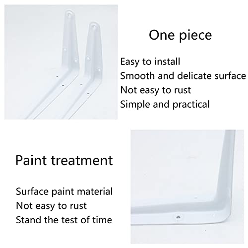 Shelf Brackets, White 10×8 in Heavy-Duty L Bracket 10 PCS, Metal Angle Bracket Used for Suspension Rustic Farmhouse Decoration (Pack of 2) - size: 10×8Shelf Brackets (Pack of 2)