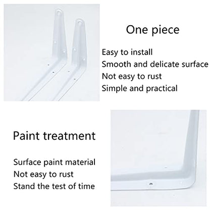 Shelf Brackets, White 10×8 in Heavy-Duty L Bracket 10 PCS, Metal Angle Bracket Used for Suspension Rustic Farmhouse Decoration (Pack of 2) - size: 10×8Shelf Brackets (Pack of 2)