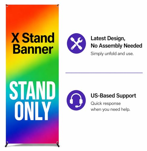 Premium X Banner Stand Display, 24"x72", 6 Pack - size: 6 PACK