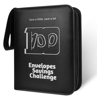 RONMONG 100 Envelopes Challenge Binder, Money Saving Binder, Budget Book - color: Black Style 1