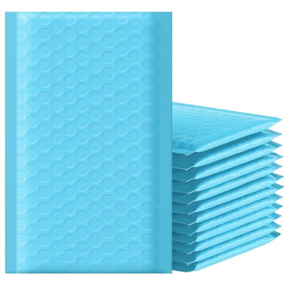 Famagic Blue Bubble Mailers 4x8 for Shipping & Cards, 50pc, Usable 4x7 - color: Light Blue, size: 4x8 50pcs