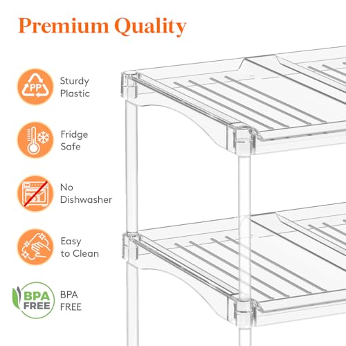 Lifewit Stackable Water Bottle Organizer, Clear Tumbler Holder for Cabinet - size: 3 Tier-9 Bottle