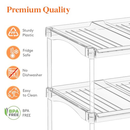 Lifewit Stackable Water Bottle Organizer, Clear Tumbler Holder for Cabinet - size: 3 Tier-9 Bottle