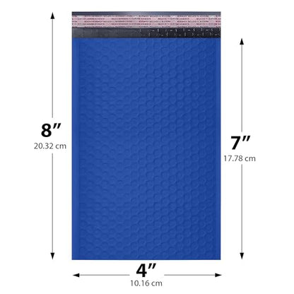 Royal Blue Bubble Mailers 4x8, Poly Padded Envelopes #000, 500 Pack - color: Royal Blue, size: 4"x8" / 500 Pack