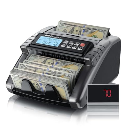 LOLARAN AL1000 Money Counter Machine with Cleaning Cards, Box of 25, Keep Your Money Courter Accurate.