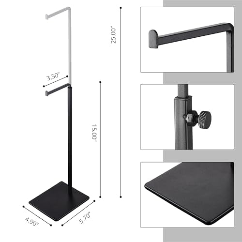 Hanging Hook Bag Stand - Set of 2 Adjustable Height Black Handbag Display Stand Set