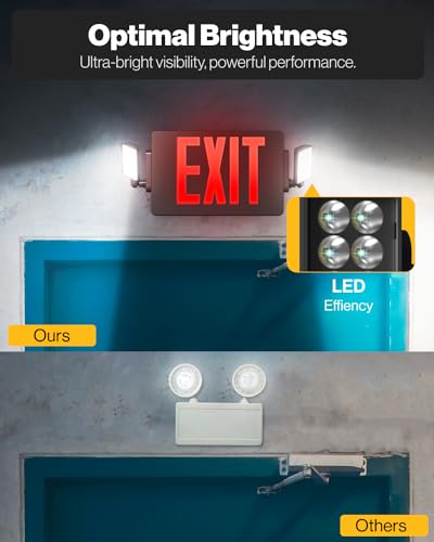 Sunco 6 Pack Black Exit Signs with LED Emergency Lights & Backup Battery - color: Black