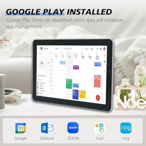 15.6 to 27 inch Touchscreen Digital Calendar & Wall Planners, Smart Whiteboard Calendar for Chore Chart & Work Schedule, Built in Speakers and Camera, Include Wall Mount & Desk Stand (15.6-inch) - size: 15.6-inch