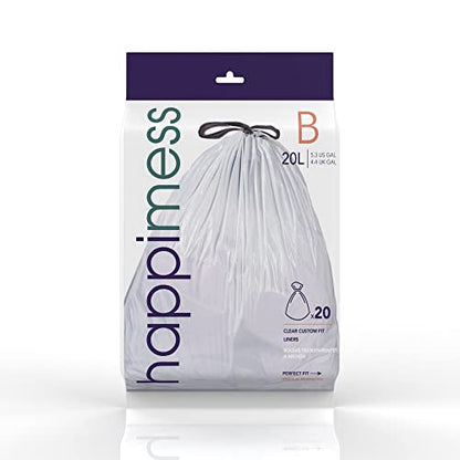 happimess 20-Count Unscented 5.3 Gal Trash Bags, Clear, Pack of 5 - color: Clear, size: 100 Count (Pack of 1)