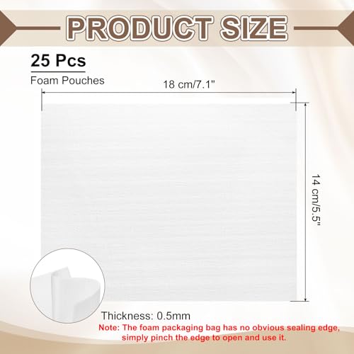 uxcell 25 Pcs Cushion Foam Pouches, 7" x 6" Cushioning Packing Supplies Cushioning Foam Padding Sheets for Moving and Packaging Dishes, China, Books, Photo Frame - size: 18 x 14 cm/7.1 x 5.5 inches