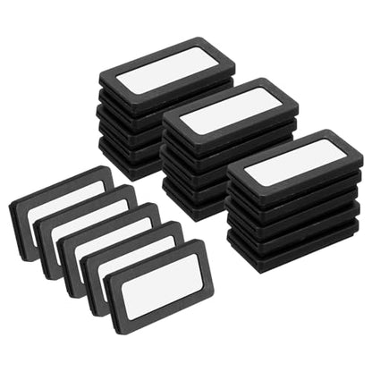uxcell 20 Pcs Magnetic Label Holders, 1.6 x 0.8 Inch Data Card Holder with Paper Cards and Protective Films for Shelf White Board Toolbox Metal Wall Cabinet Drawer, Black - color: Black, size: 1.6 x 0.8 Inch