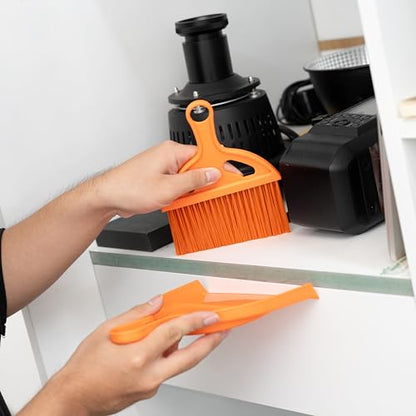 Bathroom Cleaning Broom Set, 4-Piece Broom and Dustpan Set with Long & Short Handle Brooms – Stiff Floor Broom, Angle Broom & Toilet Scrub Brush – Cleaning Tools for Bathroom & Kitchen