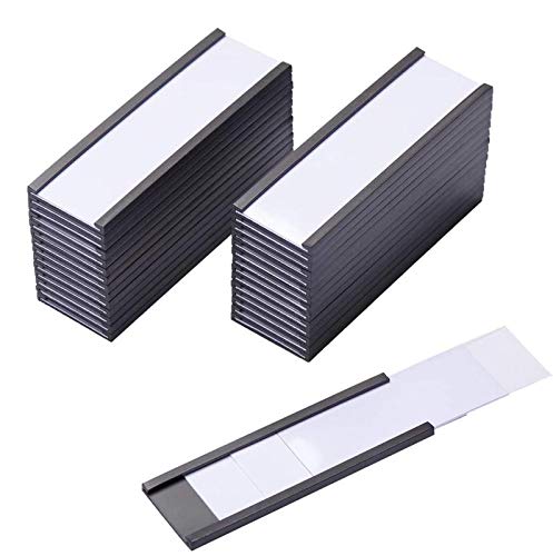 Magnetic Label Holders with Magnets, Data Card Holders with Clear Plastic Protectors, Set of 30 (0.8 x 3 Inch) - size: 0.8 x 3 Inch