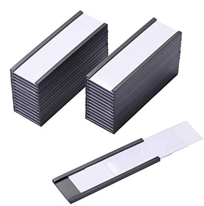 Magnetic Label Holders with Magnets, Data Card Holders with Clear Plastic Protectors, Set of 30 (0.8 x 3 Inch) - size: 0.8 x 3 Inch