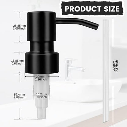 2-Pack Soap Dispenser Pump Replacement, 28/400, Black - color: Black