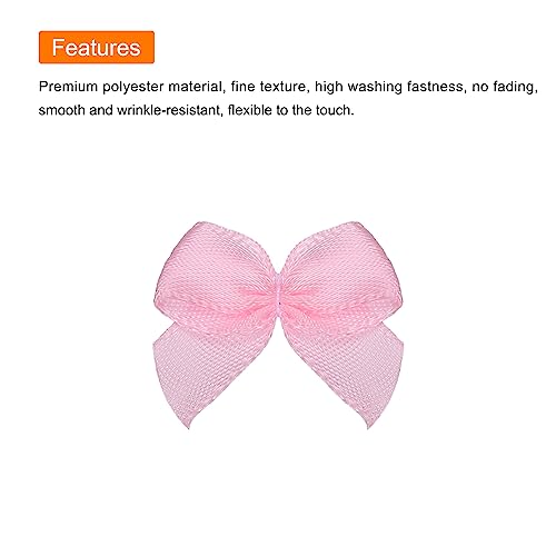 MECCANIXITY Mini Ribbon Bow 1" Mini Fabric Flower Bows Pink 150Pcs - color: Pink
