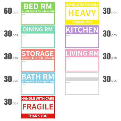 Ououstate 300 PCS 3” x 2’’ Removable Moving Packing Labels for Box Sticker