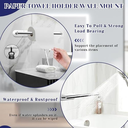 Sliver Paper Towel Holder, Self Adhesive Paper Towel Holder Under Cabinet - color: Sliver