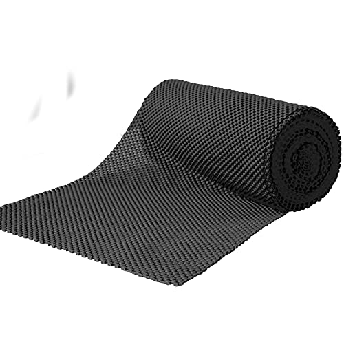 Drawer Shelf and Cabinet Liner, Thick Strong Grip, Non-Adhesive Liners Protect Kitchen Cabinets and Cupboard, Bathroom Drawers, Easy Install, Breathable Mat, 20 Inches x 20 Feet, Black - color: Black, size: 20"W x 240"L