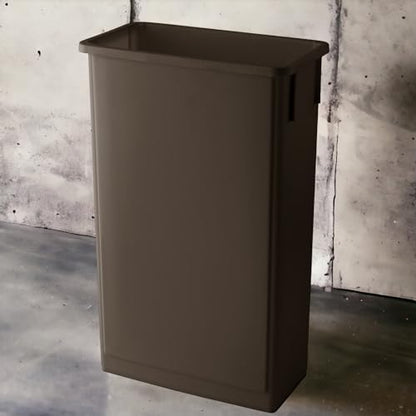 23 Gallon Brown Slim Tall Plastic Industrial Trash Cans for Kitchen and Restaurant - color: Brown, size: 23 Gallon