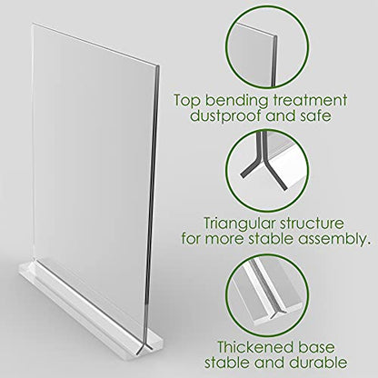newnewshow 8.5x11 Acrylic Sign Holder 72 Pack Vertical Double-Sided Display (Optional 8.5x11 8.5x5.5 5x7 Horizontal and Vertical) - size: 72 Pack 8.5*11