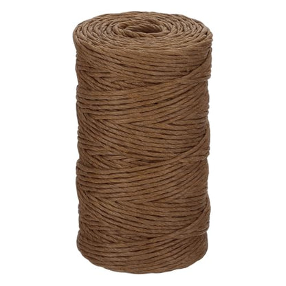 MECCANIXITY Coffee Raffia Ribbon,98 Yard Natural Raffia Paper String 2mm Wide Twisted Raffia Yarn Twine for Gift Wrapping Crocheting Knitting DIY Crafts - color: Coffee