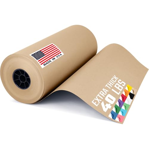 USA Made 18" x 8640" (720 ft) Brown Kraft Paper Roll, Large Size - color: Natural Kraft, size: 1 Roll