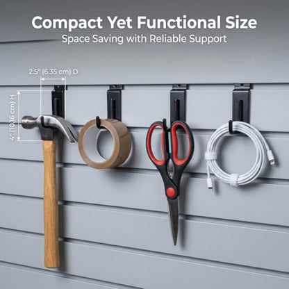 2 Pcs Slatwall Hooks J Shape Heavy Duty Hook Hangers for Display Slatboard Wall Accessories Hardware Hanging Garment Hook for Slate Panel Black 3.25 Inch