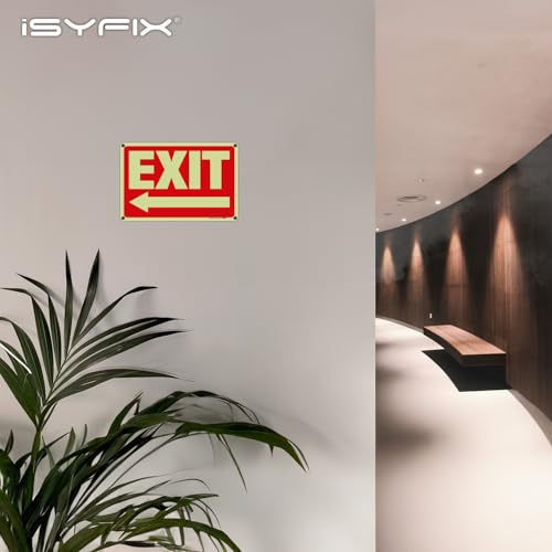 iSYFIX Exit Signs with Directional Left Arrow, 10x7 Inch, 2 Pack - color: Plastic Left, size: 2 Pk 10x7