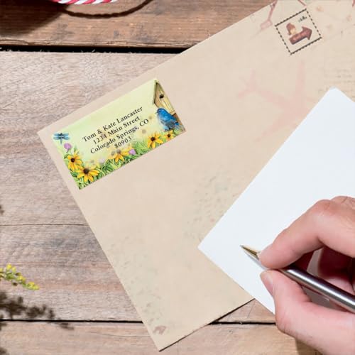 Sunflowers and Friends Personalized Foil Border Address Labels Set of 144, Self-Adhesive, Flat-Sheet Address Labels - color: Sunflowers and Friends