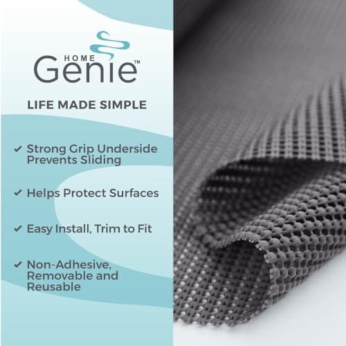 HOME GENIE Shelf Drawer and Cabinet Liner, Non Adhesive, 12x20 Slate Gray - color: Slate Gray, style: 12" x 20'