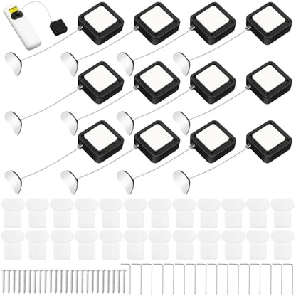 Mimorou 12 Pcs 6.5 ft Retractable Security Cable Lock with Double Sided Adhesive and Screws TV Remote Control Tether Cord Leash Anti Lost Rope Security Lanyard Lock for TV Tablets Showroom