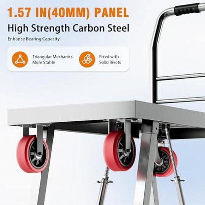 Lomive 2IN1 43"×24" Foldable Platform Truck, Portable Ladder Platform
