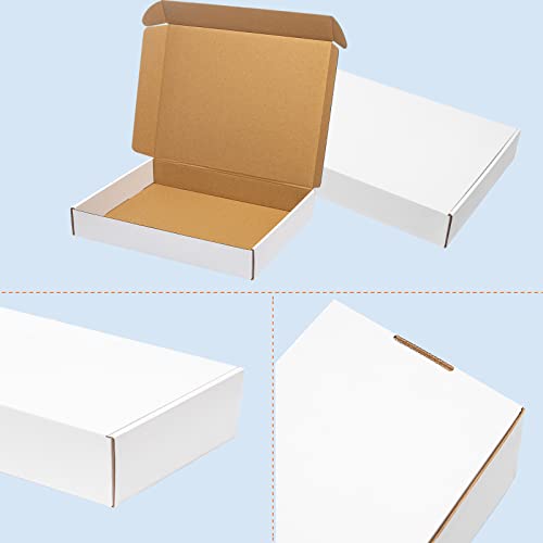 Wowxyz 13x10x2 Inches Shipping Boxes 25 Pack Corrugated Cardboard White Box - size: 13x10x2"