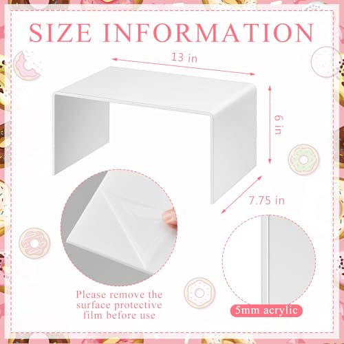 RattanView 2 Pcs 13 Inch Large Acrylic Risers Display Stands 5 mm Thick Acrylic Shelf Riser Showcase for Collectibles Jewelry Cupcakes Food Figures Perfume Cabinet (White) - color: White, size: 13 Inch, 5 mm