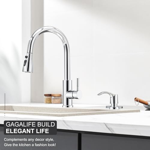 GAGALIFE Kitchen Sink Soap Dispenser - Chrome, G080C-G - color: Chrome, size: with Hose