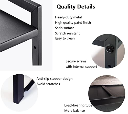 Expandable Cabinet Shelf 10.6"D Adjustable Countertop Riser Rack Black - color: Black, size: 10.6"D (wide) - 1 Pack