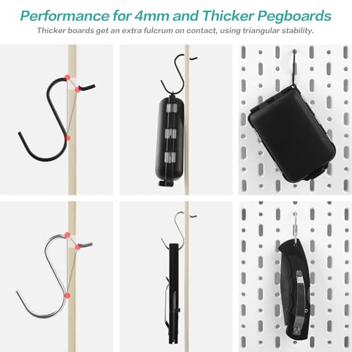 Small Pegboard J Hooks - 80pcs Metal Peg Board S Hangers for Tiny Holes - color: Silver