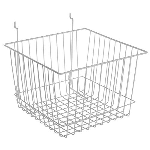 White Metal Basket 12 x 12 x 8, 91779