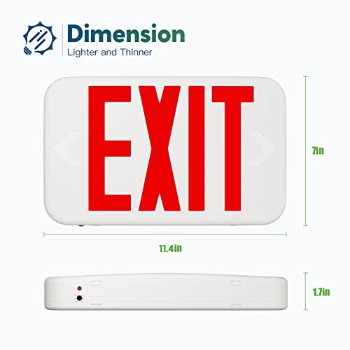 Freelicht 4 Pack Commercial Red Double-Sided LED Exit Sign 90 Min Backup - color: red, size: 4 Pack