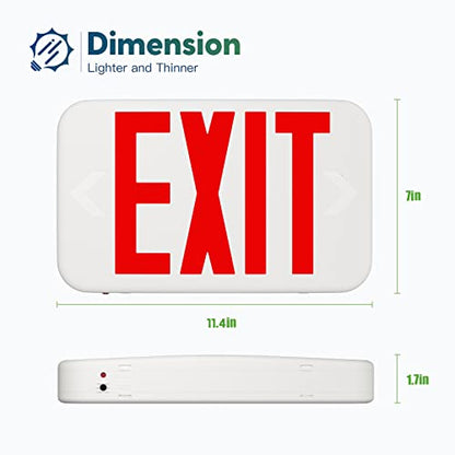 Freelicht 4 Pack Commercial Red Double-Sided LED Exit Sign 90 Min Backup - color: red, size: 4 Pack