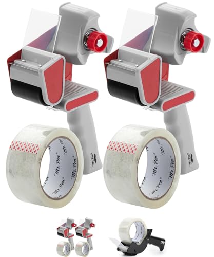 Mr. Pen- Heavy Duty Packing Tape Dispenser Gun, 2 Inch - color: Red, size: 2 Pack