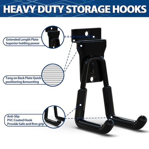 3-H Slatwall Hooks, 12 Pack 4.7" U-Shaped Heavy Duty Slatwall Accessories - color: Black, size: 12