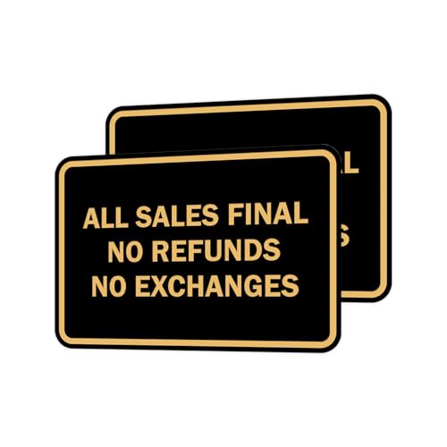 Signs ByLITA Classic Framed All Sales Final Sign (Black Gold) - X-Large 2 Pack - color: Black Gold, size: X-Large (7" x 10") 2 Pack