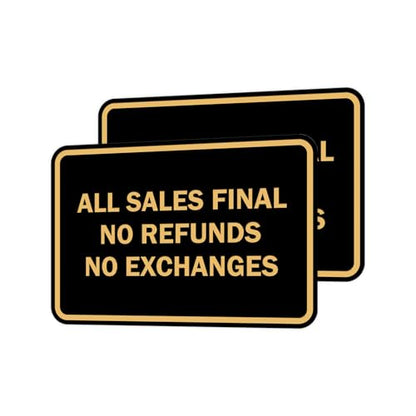 Signs ByLITA Classic Framed All Sales Final Sign (Black Gold) - X-Large 2 Pack - color: Black Gold, size: X-Large (7" x 10") 2 Pack