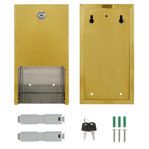 Stardrix Gold 2 Roll Stainless Steel Commercial Toilet Paper Dispenser, Heavy Duty Wall Mount Tissue Holder with Lock for Restroom/Bathroom - color: Gold